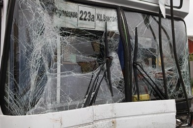 В столкновении двух автобусов в центре Белгорода пострадали семь человек