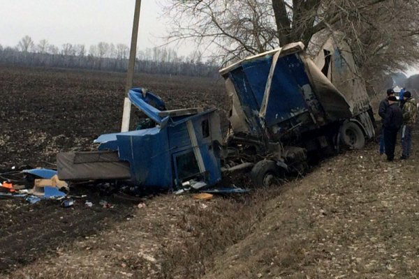 Под Прохоровкой столкнулись тягач и легковушка