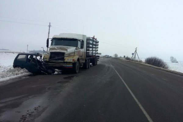 В Белгородской области при столкновении с тягачом погиб водитель легковушки